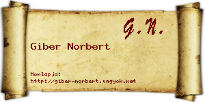 Giber Norbert névjegykártya